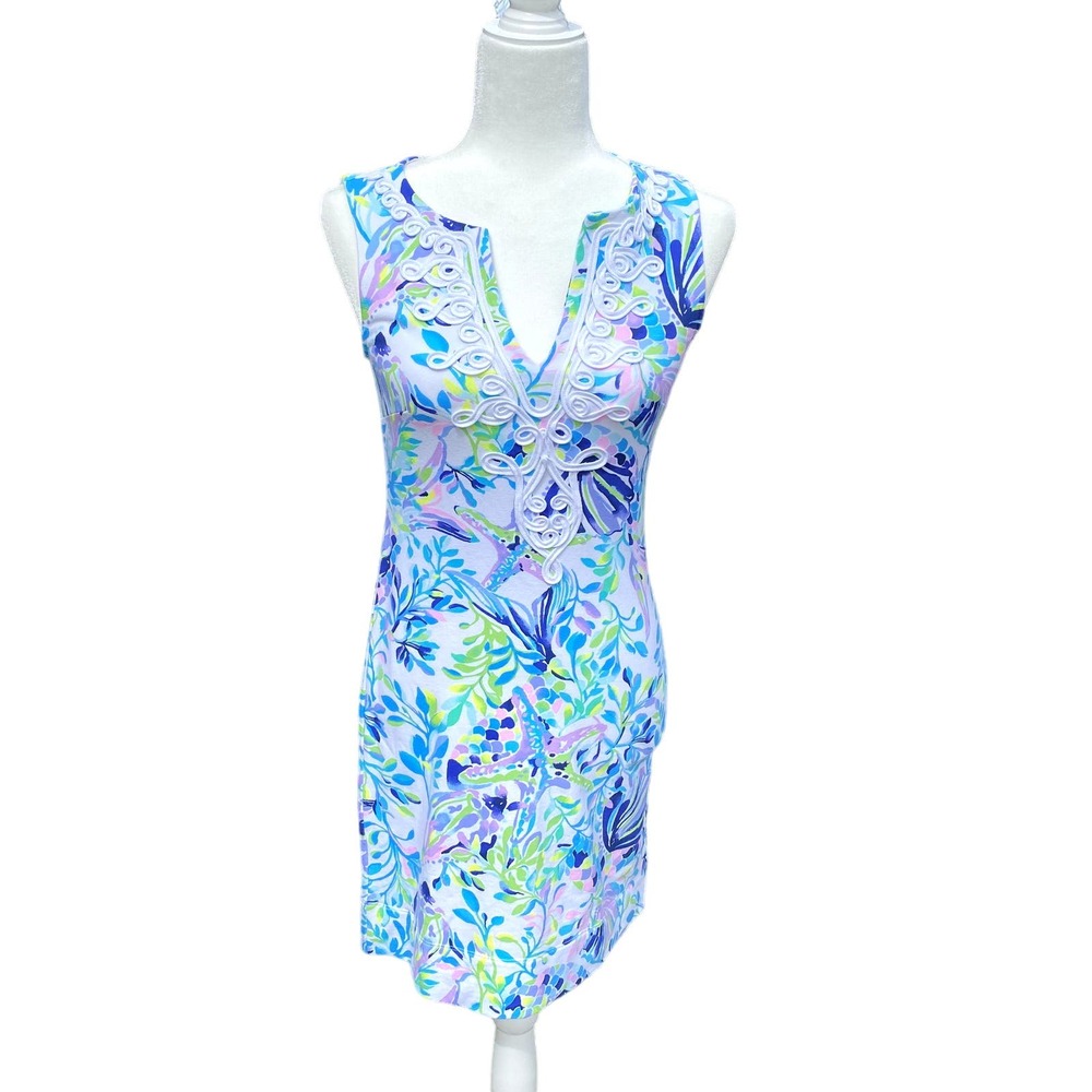 Lilly Pulitzer Harper Shift Dress In Resort White Shells Women's Size XS